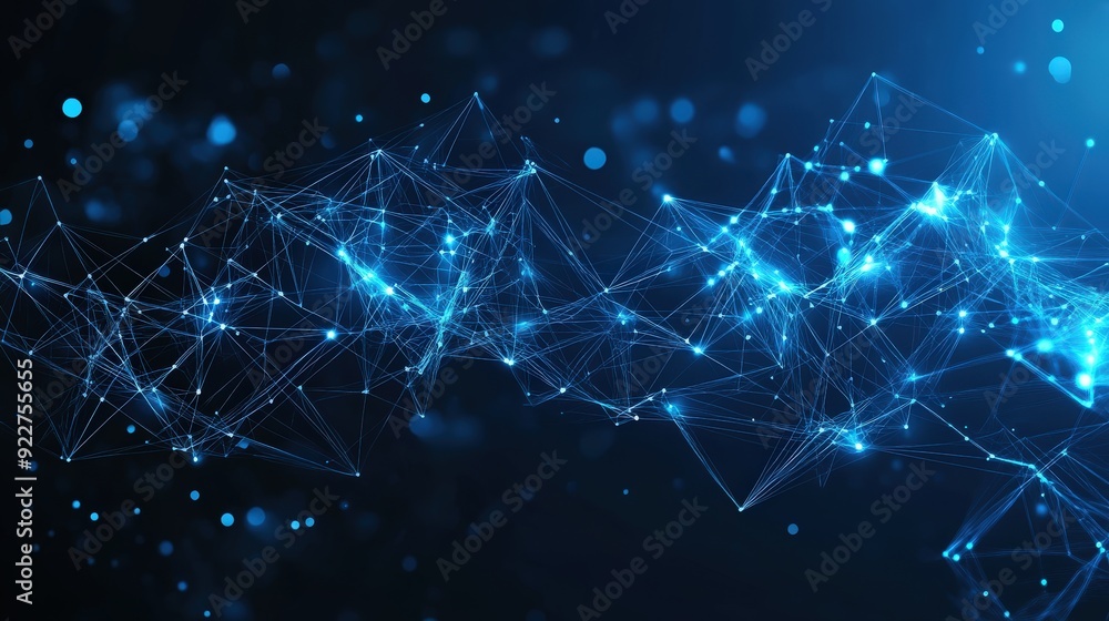 Poster abstract futuristic technology with polygonal shapes dark blue background connection technologies ba