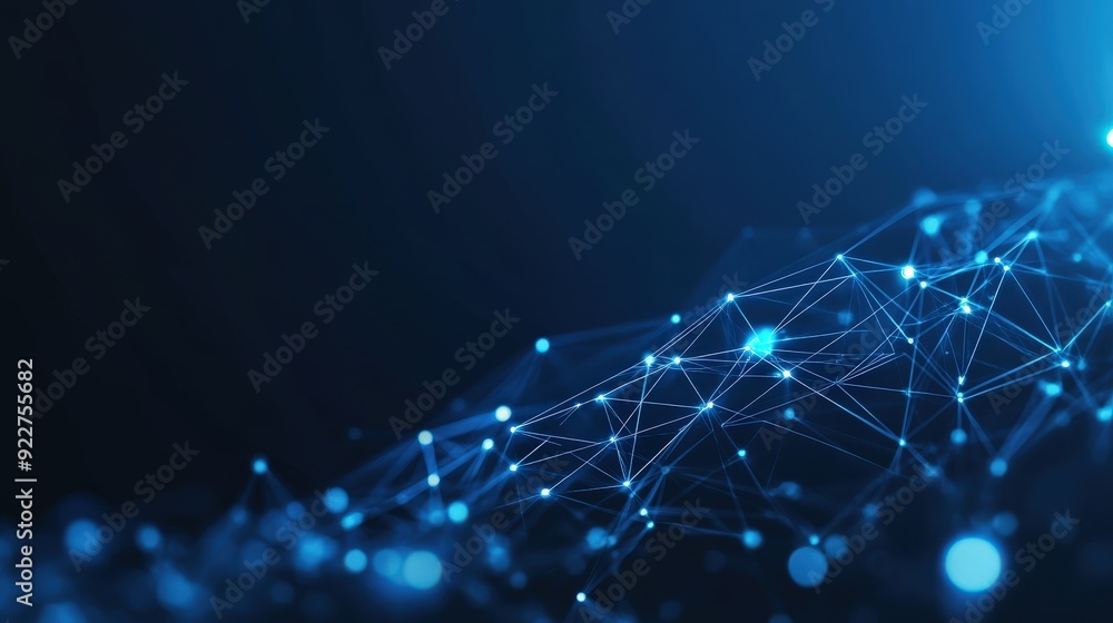 Poster abstract futuristic technology with polygonal shapes dark blue background connection technologies ba