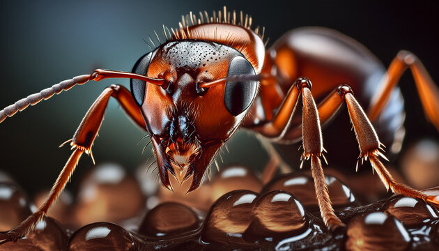 extreme closeup of an ant