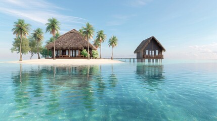 Tropical Island Getaway with Two Cabanas