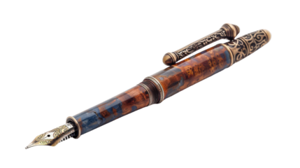 Old Antique Pen isolated on white background - Quality Enhanced With AI