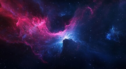 Fototapeta premium This is truly a breathtaking view of a cosmic nebula, showcasing an array of vibrant colors in the depth of space