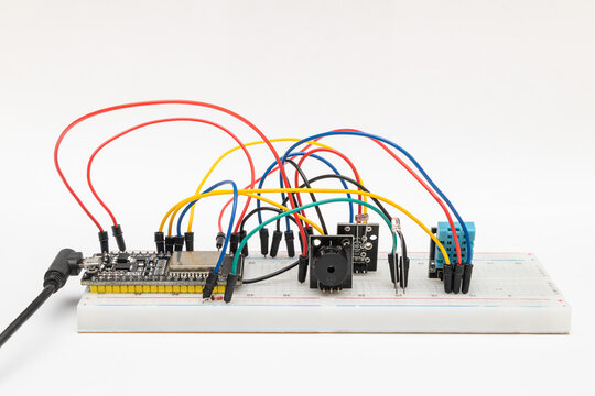 DIY prototype electronic project on a breadboard