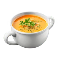 A Bowl of Orange Soup with Parsley and Black Pepper © Vader Stocker