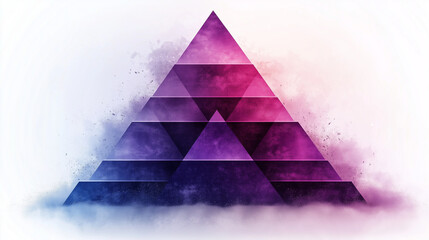 A pyramid chart representing the levels of a training program, with each level in a different shade of purple on a white background.