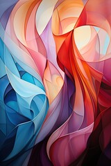 Abstract Art of Stained Glass with Pastel Colors