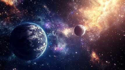 Obraz premium Cosmic Wonders: Planets and Nebulae