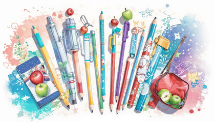 Stationery for students at school
