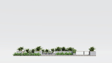 architecture garden park landscape terrace nature design modern 3d render.