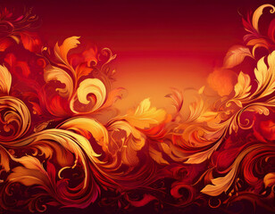 Fototapeta premium Warm Autumn Sunset Gradient Background Deep Red to Golden Yellow Smooth Transition