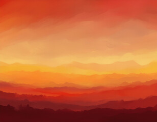 Fototapeta premium Warm Autumn Sunset Gradient Background Deep Red to Golden Yellow Smooth Transition