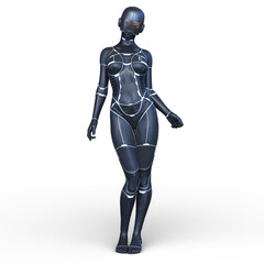 女性サイボーグ　3DCGレンダリング