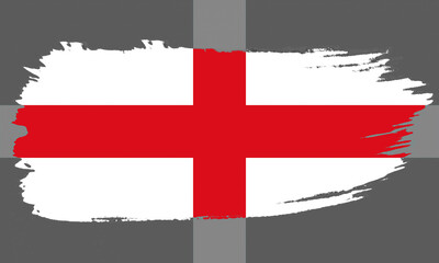 English flag made in textured brush stroke. Flag of England