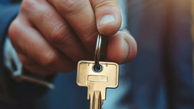 A key is held between fingers against a warm sunset backdrop, representing the unlocking of new possibilities and ventures.