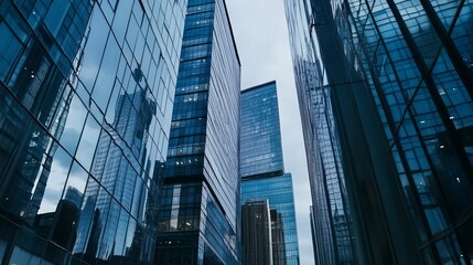 Modern Skyscrapers Under Cloudy Sky