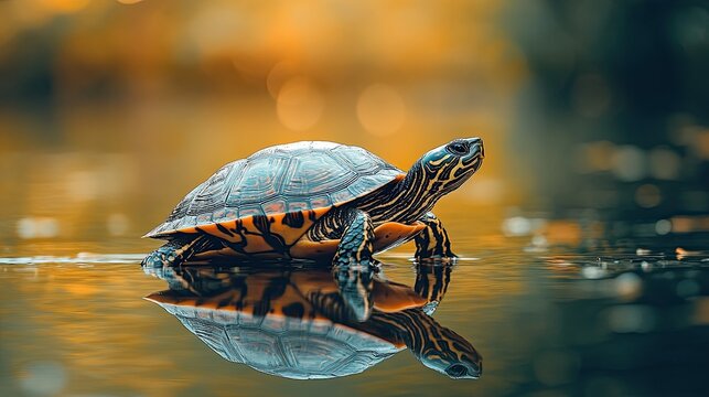 Turtle isolated on abstract background