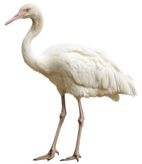 Obraz premium White heron standing on one leg by the water, cut out - stock png.