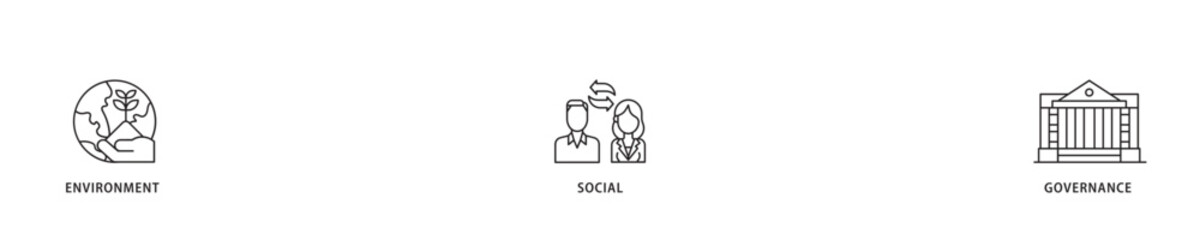 ESG icon sett lineal illustration concept with icon of  investment screen ing icon live stroke and easy to edit 