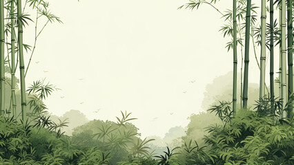 Obraz premium Bamboo Grove - bamboo, forest, greenery, nature, foliage, trees, landscape, green, tranquil, peaceful, zen, vegetation, plants, bamboo grove, forest scenery