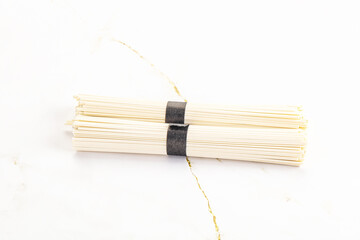 Raw asian udon noodle for cooking