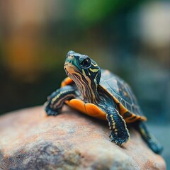 Turtle isolated on cute background