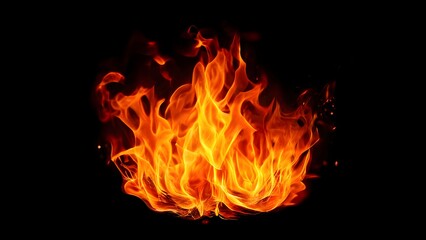 fire on black background