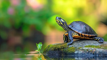 Obraz premium Turtle isolated on cute background