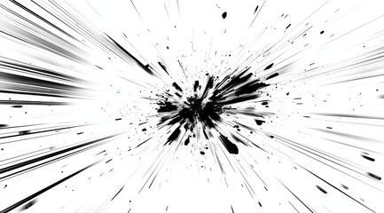 A visually striking and eyecatching comicstyle explosion effect that showcases dynamic motion with sharp lines radiating outward, ultimately creating an impactful and intense visual burst