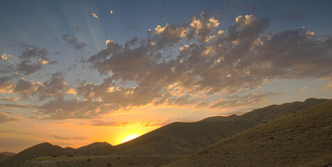 sunset in the mountains