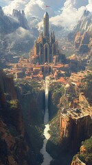 Fototapeta premium A serene river and canyons form the administrative city’s natural borders image