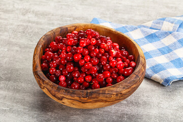 Ripe sweet wild organic cowberry