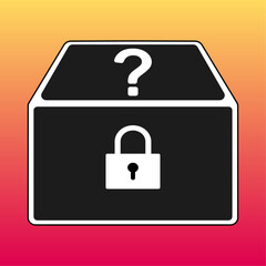 A magic cache box with padlock and question mark symbols.