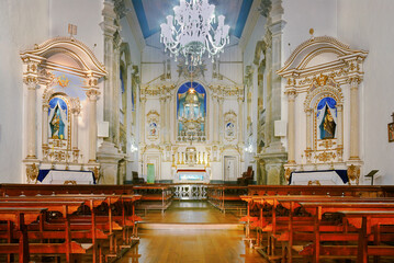 Interior of the Church Our Lady of the Good Death, built in 1861 year at Barbacena city, colonial...