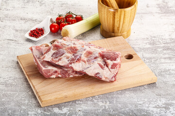Raw pork ribs for barbecue