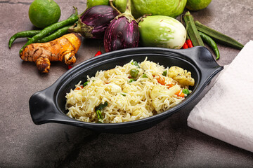 Indian vegetarian pilao basmati rice