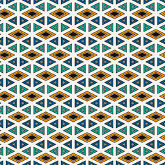 Ethnic, tribal seamless surface pattern. Native americans style background. Repeated diamond, triangles ornament. Geometric figures motif. Boho chic digital paper, textile print. Modern geo wallpaper.