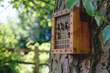 House for insects in the garden, protection for insects, insect hotel.