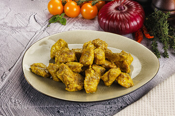 Indian cuisine curry chicken fillet