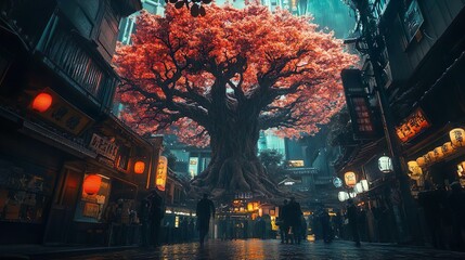 Obraz premium Sprawling branches of a grand tree in the City of Light picture