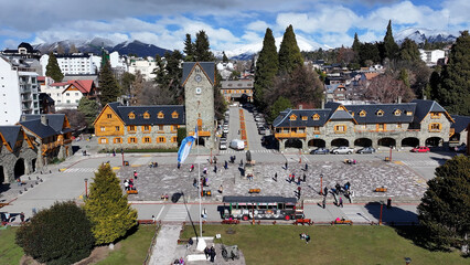 Famous Square At San Carlos De Bariloche In Rio Negro Argentina. Famous Touristic Square. Downtown...