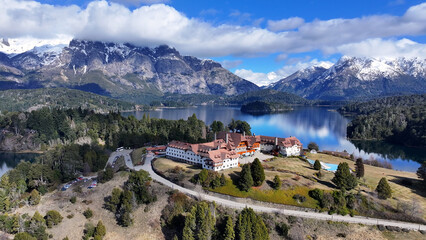 Llao Llao Hotel At San Carlos De Bariloche In Rio Negro Argentina. Snowy Mountains. Chico Circuit....