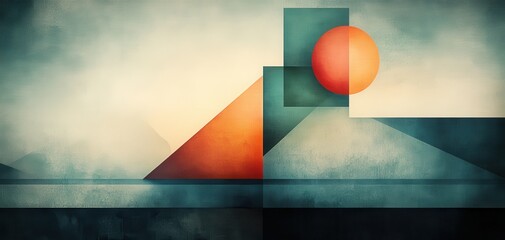 A captivating abstract composition featuring geometric shapes and vibrant colors, evoking a sense of harmony and intrigue.