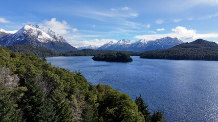 Patagonia Skyline At Bariloche In Rio Negro Argentina. Snow Capped Mountain. Chico Circuit. Bariloche Argentina. Winter Travel. Patagonia Skyline At Bariloche In Rio Negro Argentina.