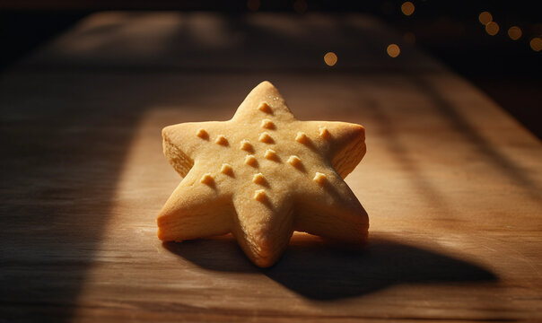 Star-Shaped Cookie on a Table