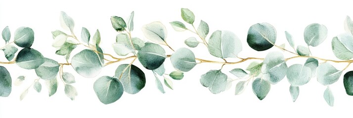 Transform your living space with this enchanting eucalyptus watercolor sprig, beautifully evoking calmness and elegance, creating a cozy and inviting atmosphere you will love to come home to