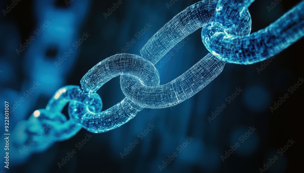 Aufkleber a close-up view of interconnected digital chains, symbolizing technology, security, and blockchain i