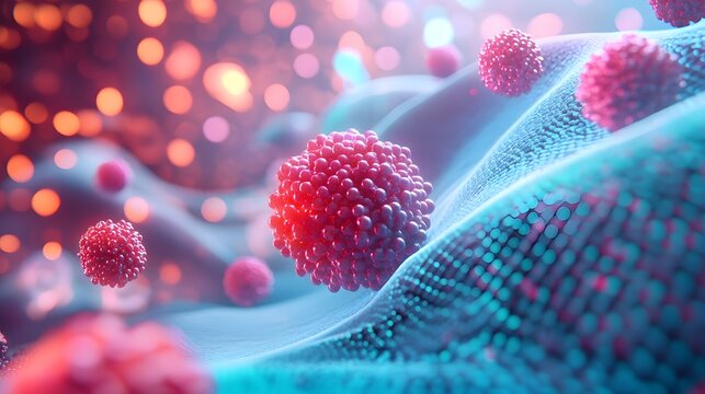 A digital rendering of nanoparticles enhancing the properties of a composite material, visually depicting how nanotechnology is advancing material science