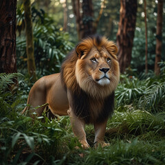 Fototapeta premium lion in the zoo