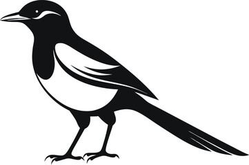magpie silhouette vector art illustration 