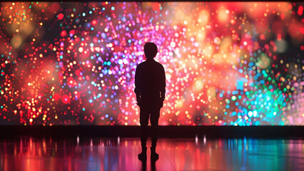 realistic high-resolution photo of silhouette, with detailed background
